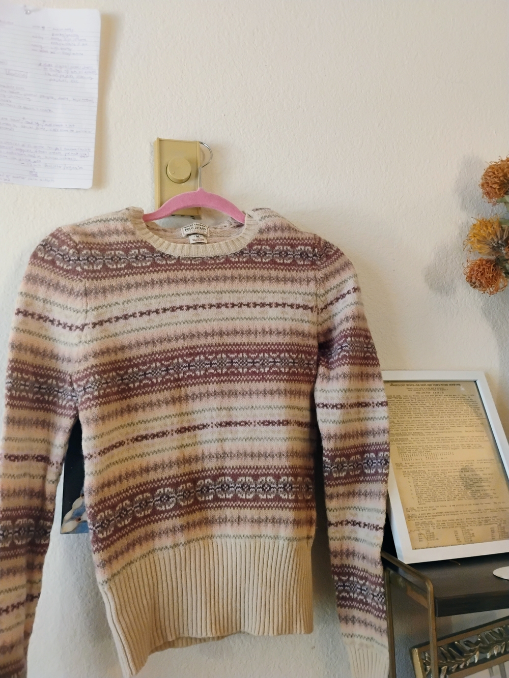 Vintage Ralph Lauren Polo Jeans Co. Fair Isle Lambswool Sweater Size M